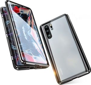 Wozinsky Wozinsky Full Magnetic Case magnetyczne etui 360 pokrowiec na przód i tył + szkło Huawei P30 Pro czarno-przezroczysty uniwersalny 1