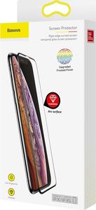 Baseus Baseus Rigid-edge Tempered Glass matowe szkło hartowane 3D 0,3 mm ze wzmocnioną ramką Apple iPhone XS / X czarny (SGAPIPH58-KM01) uniwersalny 14