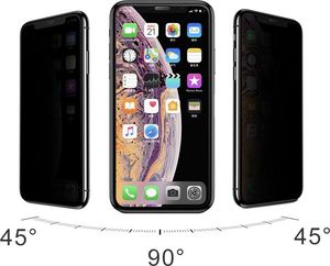 Baseus Baseus Full-screen szkło hartowane 3D Privacy na cały ekran z filtrem prywatyzującym i osłoną na głośnik Apple iPhone XS Max czarny (SGAPIPH65-WC01) uniwersalny 11