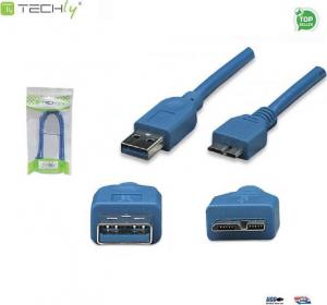 Kabel USB Techly USB-A - micro-B 2 m Niebieski (ICOC-MUSB3-A-020) 2