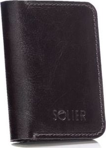 Solier Cienki skórzany męski portfel z bilonówką SOLIER SW16 SLIM CIEMNY BRĄZ 1