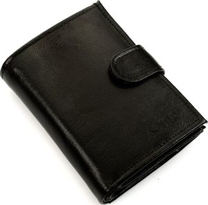 Solier Elegancki czarny skórzany męski portfel SOLIER SW01 1