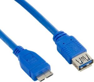 Kabel USB 4World USB-A - microUSB 0.5 m Niebieski (8968) 1