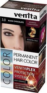 Venita Permanent Hair Color farba z systemem ochrony koloru 3.0 Black Chocolate 1