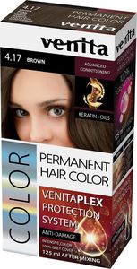 Venita VENITA_Plex Protection System Permanent Hair Color farba do włosów z systemem ochrony koloru 4.17 Brown 1