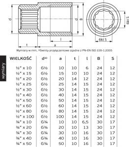 Perfexim chrom przedłużka mosiądz WZ 3/4" x 20mm 502 20xG3/4 WZ PN16 (F307-521-2020-000) 2