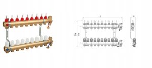 Perfexim Rozdzielacz mosiądz 7 obw. PHA-107 7-obwodowy PN6 [1/1] 2