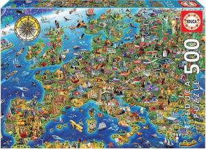 Educa Puzzle 500 elementów Mapa europejska 1