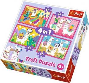Trefl Puzzle 4w1 - Lamy na wakacjach 1