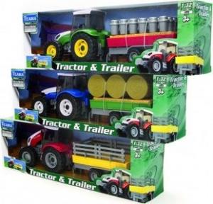 Dante TEAMA Traktor + naczepa 1:32 zielony v.1 1