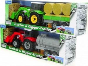 Teama Traktor spychacz + naczepa zielony 1