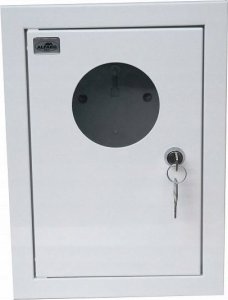 Alfako Rozdzielnica podtynkowa metalowa 1x1F zamek okienko RAL 9003 A-RW18 2