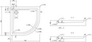 Cersanit Kabina prysznicowa 90x90 cm półokrągła z brodzikiem Tako (S601-114) 2