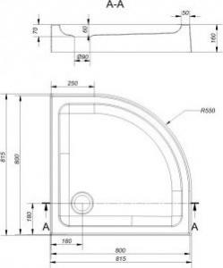 Cersanit Kabina prysznicowa 80x80 cm półokrągła z brodzikiem Tako (S601-113) 2