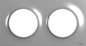 Schneider Electric Odace styl Ramka podwójna aluminium (S52P704E) 1