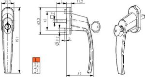 Medos Klamka do okna z kluczykiem ze stopu aluminium uniwersalny 2