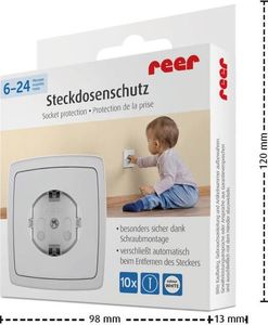 Reer Zaślepki gniazdek elektrycznych typu F 10szt REER uniwersalny 4