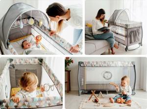 Lionelo Łóżeczko Sven Plus Grey Scandi 7