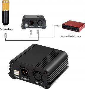 Mozos Zasilacz USB Phantom +48V do mikrofonów M48P 2