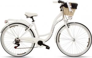 Goetze Rower miejski Mood 28" sześciobiegowy biały z wiklinowym koszem 1
