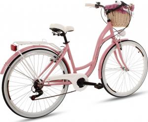 Goetze Rower miejski Mood 28'' różowy z wiklinowym koszem 3