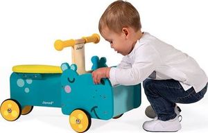 Janod Drewniany jeździk ze skrzynią Hipopotam (J08003) 8