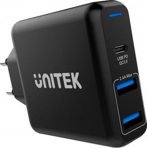 Ładowarka Unitek P1102A 2x USB-A 1x USB-C 3 A (P1102A) 1
