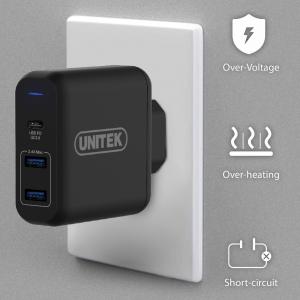 Ładowarka Unitek P1102A 2x USB-A 1x USB-C 3 A (P1102A) 6