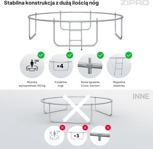 Trampolina ogrodowa Zipro Jump Pro Premium z siatką wewnętrzną 10FT 312cm 7