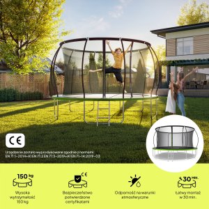 Trampolina ogrodowa Zipro Jump Pro Premium z siatką wewnętrzną 14FT 435cm 2