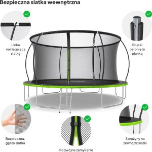 Trampolina ogrodowa Zipro Jump Pro Premium z siatką wewnętrzną 14FT 435cm 4