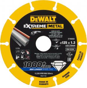 Dewalt Tarcza diamentowa do metalu Extreme Metal 125x22.23x1.3mm (DT40252-QZ) 1