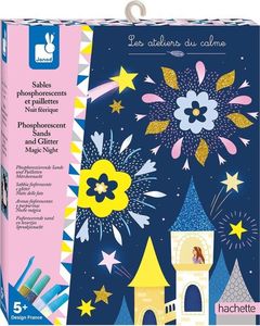 Janod Zestaw kreatywny Brokat i fluorescencyjny piasek Magiczna noc (J07885) 15