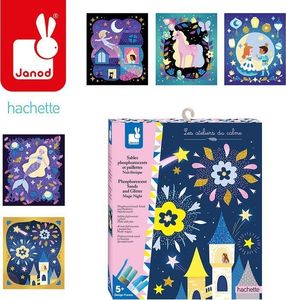 Janod Zestaw kreatywny Brokat i fluorescencyjny piasek Magiczna noc (J07885) 17