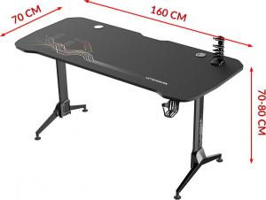 Biurko Ultradesk Grand Czarne 160 cmx70 cm 5