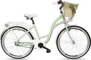 Goetze Rower miejski Style 26'' trzybiegowy pistacjowy z wiklinowym koszem 1