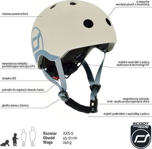 ScootAndRide Kask dla dzieci 1-5 lat Ash r. XXS-S (96360) 3