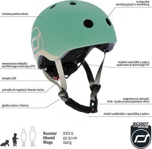 ScootAndRide Kask dla dzieci 1-5 lat Forest r. XXS-S (96361) 3