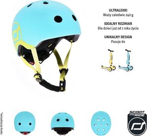 ScootAndRide Kask dla dzieci 1-5 lat Blueberry r. XXS-S (96388) 2