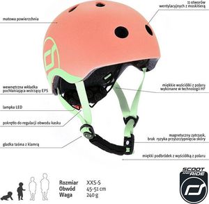 ScootAndRide Kask dla dzieci 1-5 lat Peach r. XXS-S (96389) 3