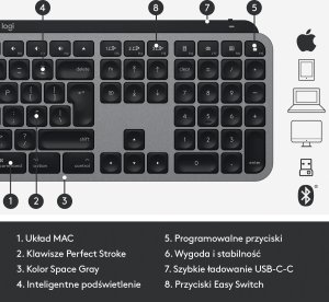 Klawiatura Logitech MX Keys do MAC (920-009558) 6