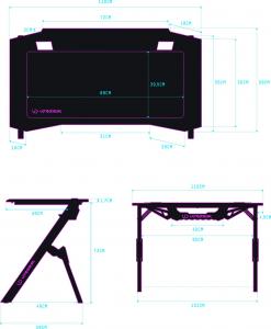 Biurko Ultradesk Action V2 Czerwone 110 cmx59 cm 4