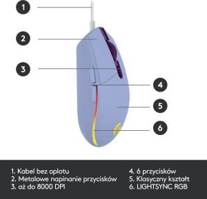 Mysz Logitech G102 Lightsync  (910-005854) 7