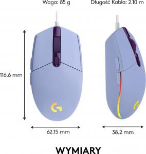 Mysz Logitech G102 Lightsync  (910-005854) 9