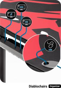 Biurko Diablo Chairs X-Mate 1400 Czerwone 140 cmx66 cm 9