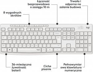 Klawiatura + mysz Logitech MK295 Silent Wireless Combo (920-009824) 5