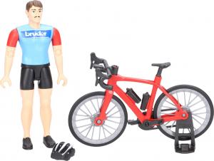 Figurka Bruder bWorld - Kolarz z rowerem wyścigowym (63110) 2