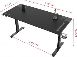 Biurko Ultradesk Momentum Czarne 152 cmx70 cm 6