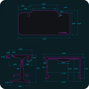Biurko Ultradesk Frag Zielone 140 cmx60 cm 13