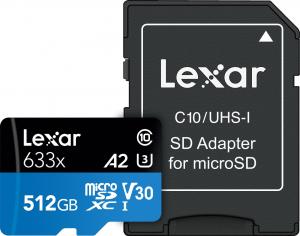 Karta Lexar 633x MicroSDXC 512 GB Class 10 UHS-I/U3 A2 V30 (LSDMI512BB633A) 1
